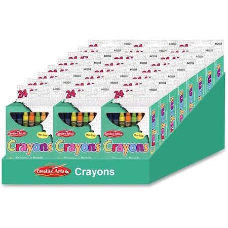 Charles Leonard Creative Artsâ„¢ Crayons, Assorted Colors, 24 Per Box, 24 boxes 42024-ST