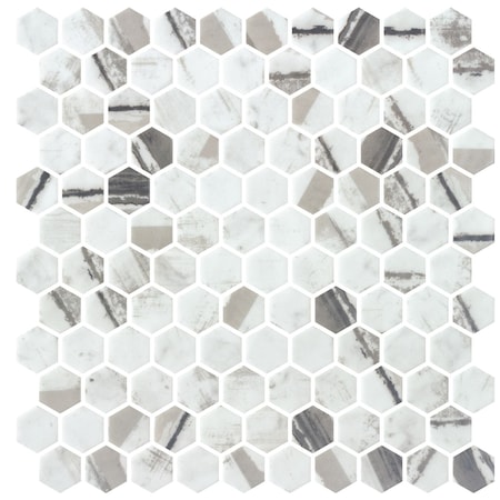 Andova Tiles Avery 1-in. Honeycomb Polished Upcycled Glass Floor and Wall Mosaic Tile (0.94 Square Feet Per Box) ANDAVE1245