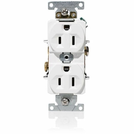 Leviton Plugs&Rcptcls, 15A, 125VAC, Wht, PBT, PK1 C5262-W