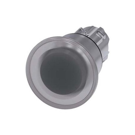 Siemens Illuminated mushroom pushbutton, 22 mm, round, metal, shiny, clear, 40 3SU1051-1BA70-0AA0