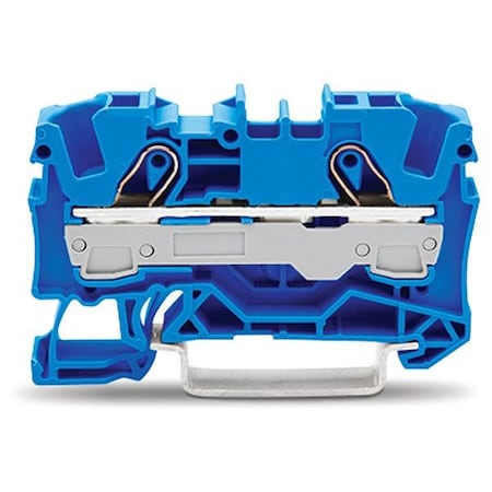 Wago Terminal Block, 2.26" L, 1.55" W, 800V, Blue 2006-1204
