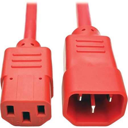 Eaton Tripp Lite Series Heavy-Duty PDU Power Cord, C13 to C14 - 15A, 250V, 14 AWG, 6 ft. 1.83 m, Red P005-006-ARD