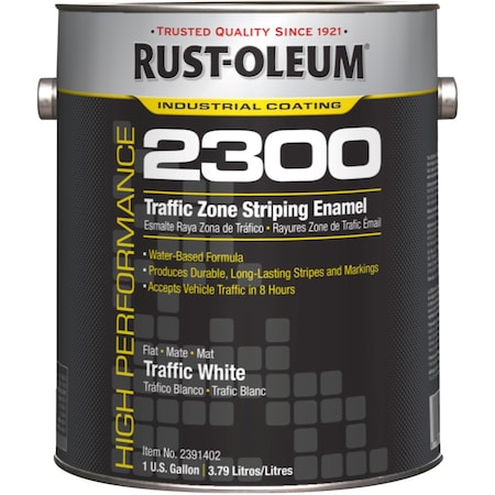 Rust-Oleum Traffic Zone Striping Paint, 1 gal., White, Water -Based 2391402