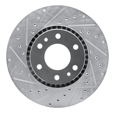 Dynamic Friction Co DFC Brake Rotor - Drilled and Slotted - Silver 631-48046L