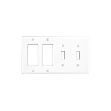 Leviton Wall Plate, Combination, White, Metal P2262-W