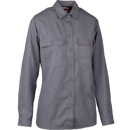 Pip AR/FR Dual-Certified Women's Ripstop Long Sleeve Work Shirt- 9 cal/cm2 385-FRRSW-GR/L