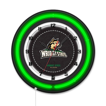 Holland Bar Stool Wright State University 19 Double Neon Wall Clock Clk19BK