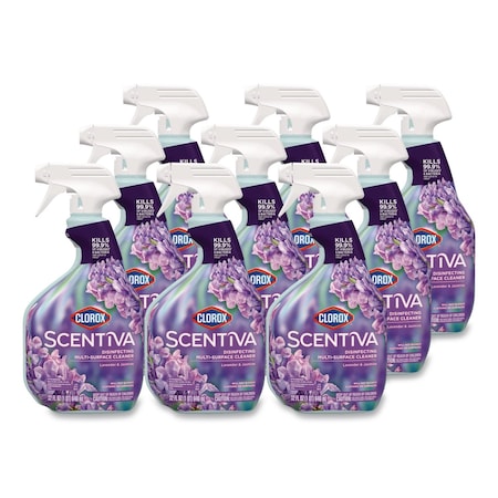 Clorox Multi-Surface Cleaner, Spray Bottle, 32 oz, Lavender and Jasmine, 9 PK 60523CT