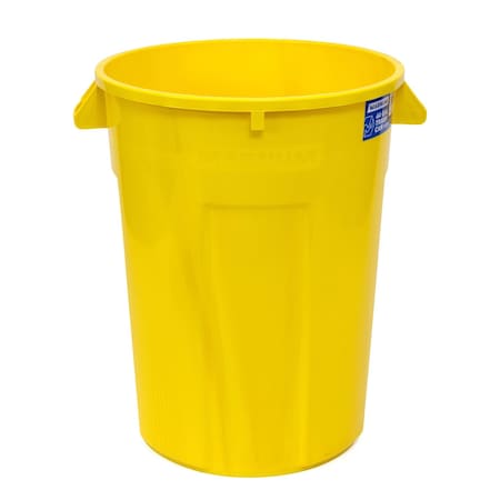 Magnum Tool 44 Gallon Trash Can, High-Vis Yellow, Construction Grade, Heavy Duty Plastic CMTC-C000-44Y01