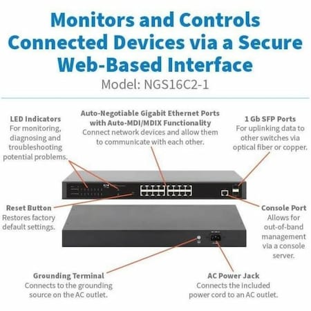Eaton EATON Ethernet Switch Gigabit Managed A NGS16C2-1