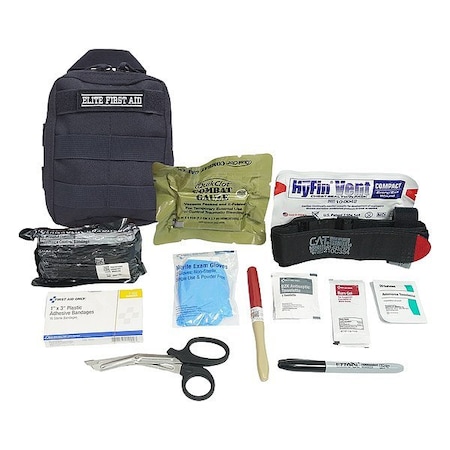 Elite First Aid Trauma Kit, Nylon Bag, 33 Components, 1 People Served FA182B-PRO-GR