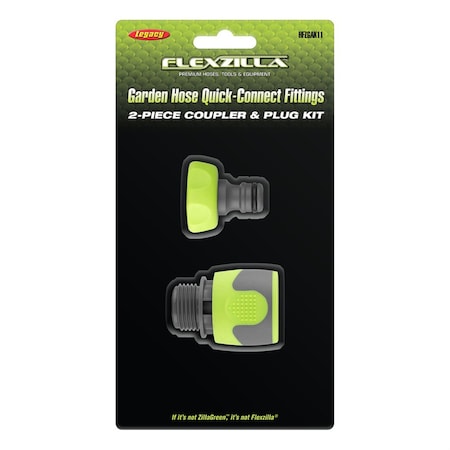 Legacy Flexzilla Garden Hose Quick-Connect Fittings, 2-Piece Coupler & Plug Kit, 1EA HFZGAK11