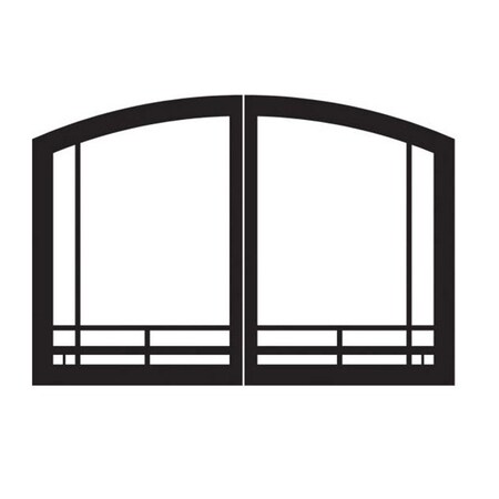 Empire Mission Arch Fireplace Doors, Black VFR32SMBL