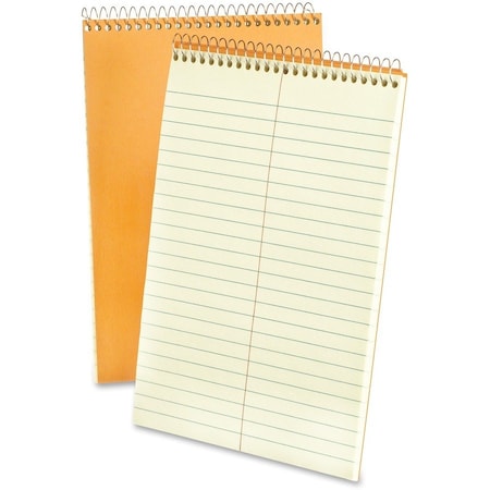 Esselte Rigid Kraft Covered Steno Book, 6" x 9", Gregg Ruled, Green Tint, 80 Sheets/Pad 25274