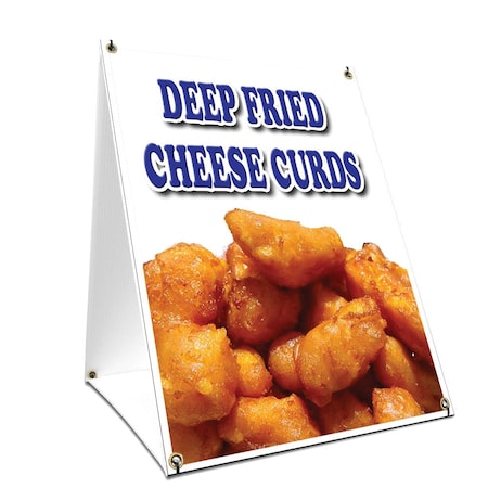 Signmission Deep Fried Cheese Curds, 36 Inch x 24 Inch A-frame Yard Sign, Plastic Sign SBC-2436-Deep Fried Cheese Curds