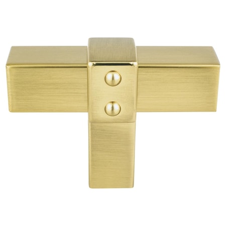 Berenson Hardware 2 in. Rivet Rebel T-Shape Cabinet Knob, Modern Brushed Gold 5102-4MDB-P