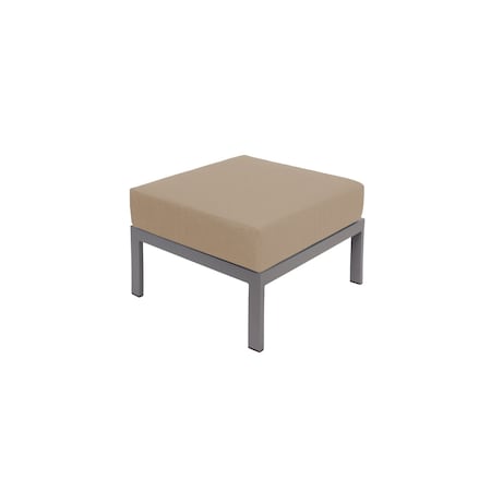 Bfm Seating Belmar Outdoor Ottoman with Sunbrella Cushion, Soft Gray Frame PH6106SG-57015