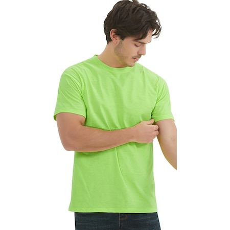 Protectx Short Sleeve T-Shirt, 60% Cotton, 40% Polyester, Green, S, 2 PK HV-S50CT190-GN-02-S