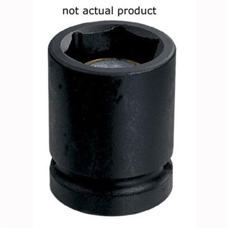 Grey Pneumatic 3/8" Drive, 7/16 Size, SAE Socket, 6 Points, 7/16", 3/8"D, Mag 6pt., Black 1014RG