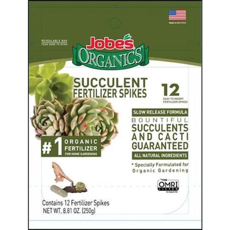 Jobes Organic Succulents 2-8-8 Plant Fertilizer 12PK 06703