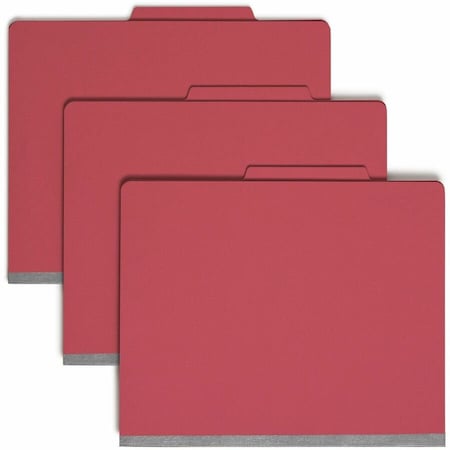 Smead Pressboard Folder Top Tab, Red, PK10 13703