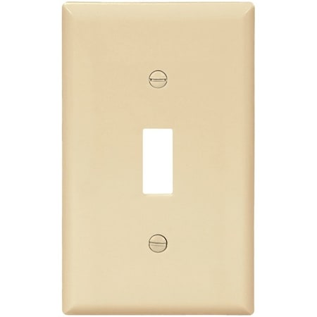 Eaton Wiring Devices Wallplate, 4-1/2 in L, 2-3/4 in W, 1 -Gang, Nylon, Ivory, High-Gloss BP5134V