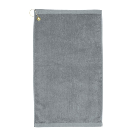 Towelsoft Premium 16 inch x 26 inch Velour Golf Towel with Corner Hook &Grommet Placement-Silver Golf-GV1201CL-slvr