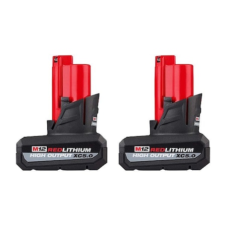 Milwaukee Tool M12 REDLITHIUM HO XC5.0 Battery (2PK) 48-11-2450, 48-11-2450