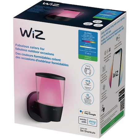 Wiz Color Smart Black LED Color Smart Wall Light Fixture 604447