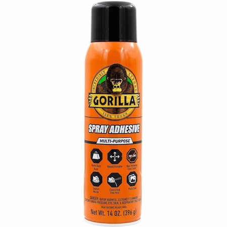 Gorilla Glue Spray Adhesive, 14 fl oz, Aersol Can, Clear 6301502