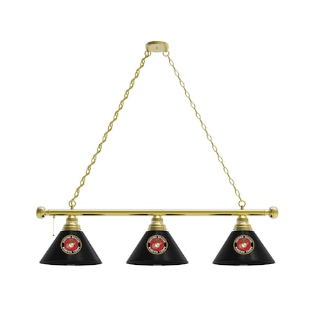 Holland Bar Stool Co U.S. Marines 3 Shade Billiard Light, Brass Fixture BL3BRMarine