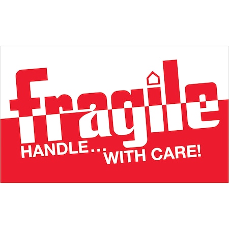 Bubblefast 3'' x 5 - ''Fragile - Handle With Care'' Labels BFDL1160
