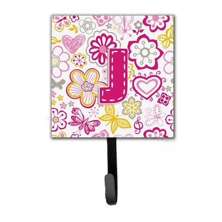 Carolines Treasures Letter J Flowers And Butterflies Pink Leash and Key Holder CJ2005-JSH4