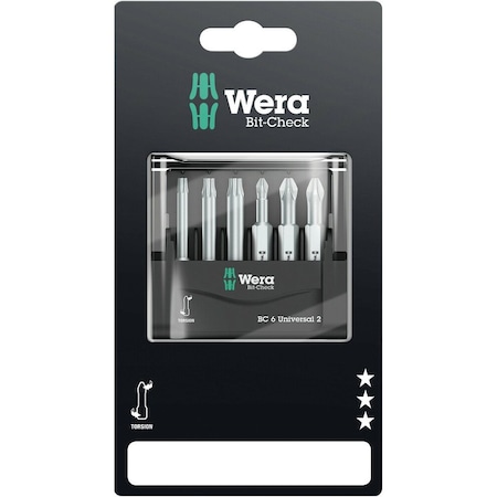 Wera Bit-Check 6 Universal 2 SB, 6 pieces 5073638001
