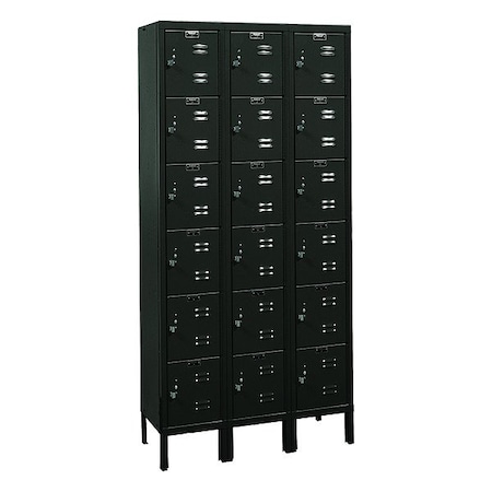 Hallowell Locker, 12 in H, 12 in w, Black U3228-6A-ME