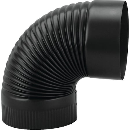 Imperial Stove Pipe Elbow, 90 deg Angle, 8 in, 24 Gauge, Steel, Black BM0025