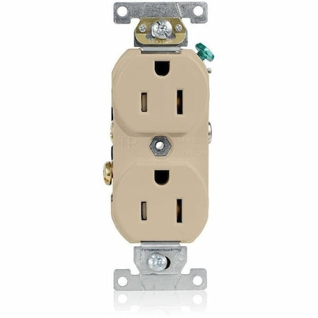 Leviton Plugs&Rcptcls, 15A, 125VAC, Ivory, Thrmplstc TCR15-I