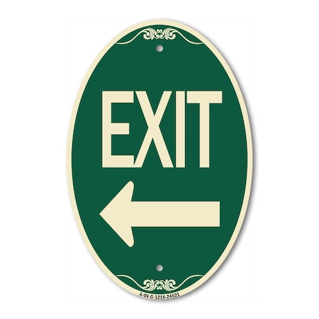 Signmission Exit Sign, Heavy Gauge Aluminum, 18 in W, 12 in H A-OV-G-1218-24521