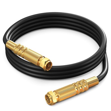 Maximm 3ft RG6 Quad Shielded Coaxial Cable, Non-Oxygen Copper, Black RG6-STS-GLD-4S-3FT