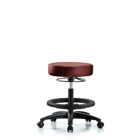 Blue Ridge Ergonomics Vinyl Stool, Med Bench, Foot Ring, Casters, Taupe BR-VMBSO-RG-BF-RC-8815