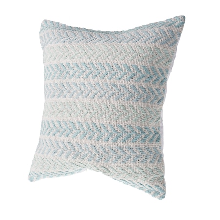 Homeroots Set of Two 18" X 18" Blue Beach Chevron Cotton Zippered Pillow, 2PK 535270