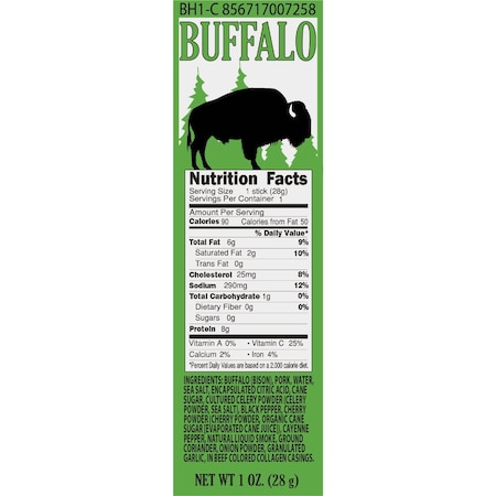 Pearson Ranch Jerky 1 Oz. Buffalo Snack Stick BH1-C-CAD