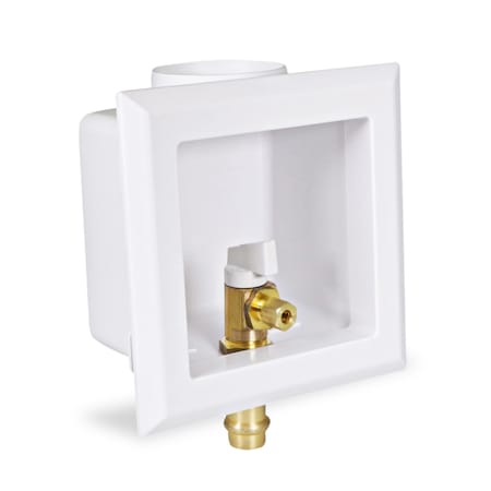Everflow Icemaker Outlet Box W/ Valves; 1/2'' Press; White ABS (Single) SB100-R