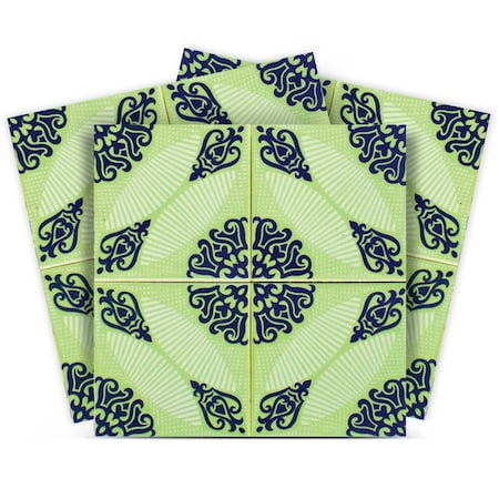 Homeroots 7" X 7" Aegean Orb Removable Peel and Stick Tiles 400198