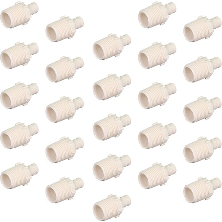 Everflow 1/2'' PEX Barb x 3/4'' MIP Adapter Pipe Fitting; Plastic Poly Alloy PK PPMA1234-25