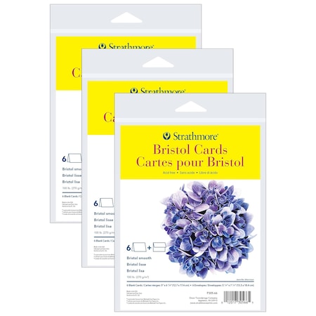 Strathmore 300 Series Bristol Cards & Envelopes, Full Size, 5x6.875 inch, 18PK P305-66