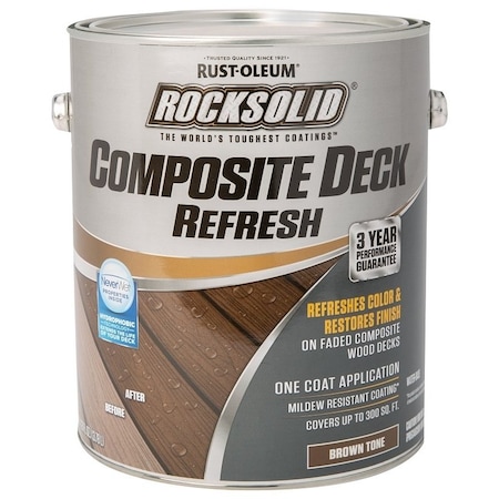 Rocksolid Composite Deck Refresh, Brown, Liquid, 1 gal, Can 350060