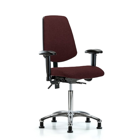 Blue Ridge Ergonomics Fab Med Bench Chair, Bk, Glds, Bur, 6-Way Adjustable, 22" to 29" Height, Burgundy BR-FMBCH-MB-CR-T0-A1-NF-RG-F41