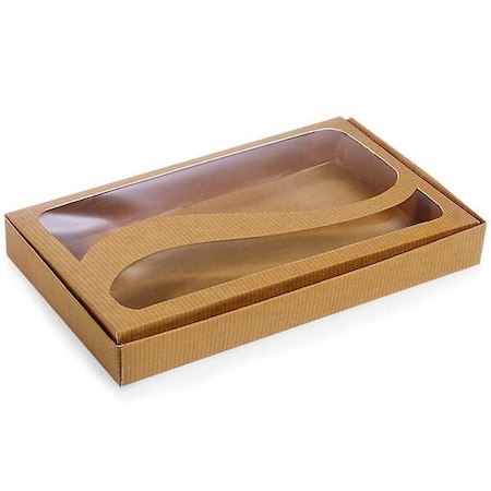 Nashville Wraps Brown Kraft Swirl Window Candy Box, 1 lb. 10x6x1.25, 100PK WCB4K