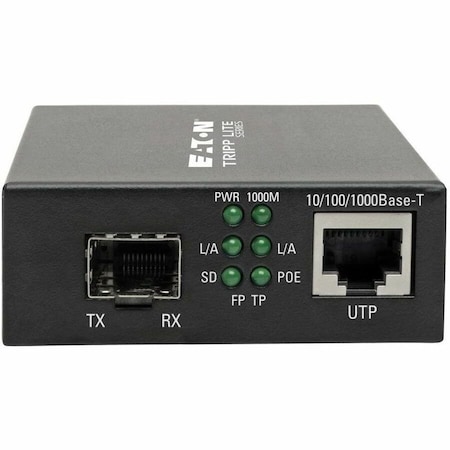 Eaton Tripp Lite Series Gigabit SFP Fiber to Ethernet Media Converter, POE+ - 10/100/1000 Mbps N785-P01-SFP